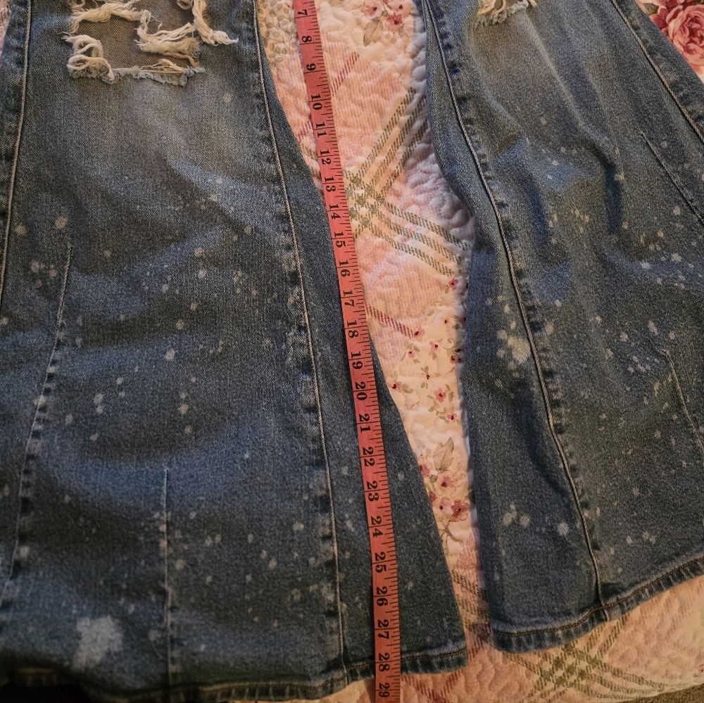 Torrid Blue Distressed Flare Jeans - Picture 7 of 9